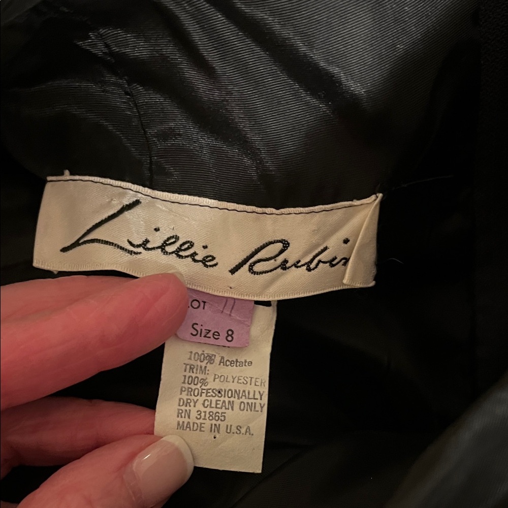 Lillie Rubin Vintage Strapless Dress- “crumb catcher” type “rouched” V bodice - Picture 7 of 13